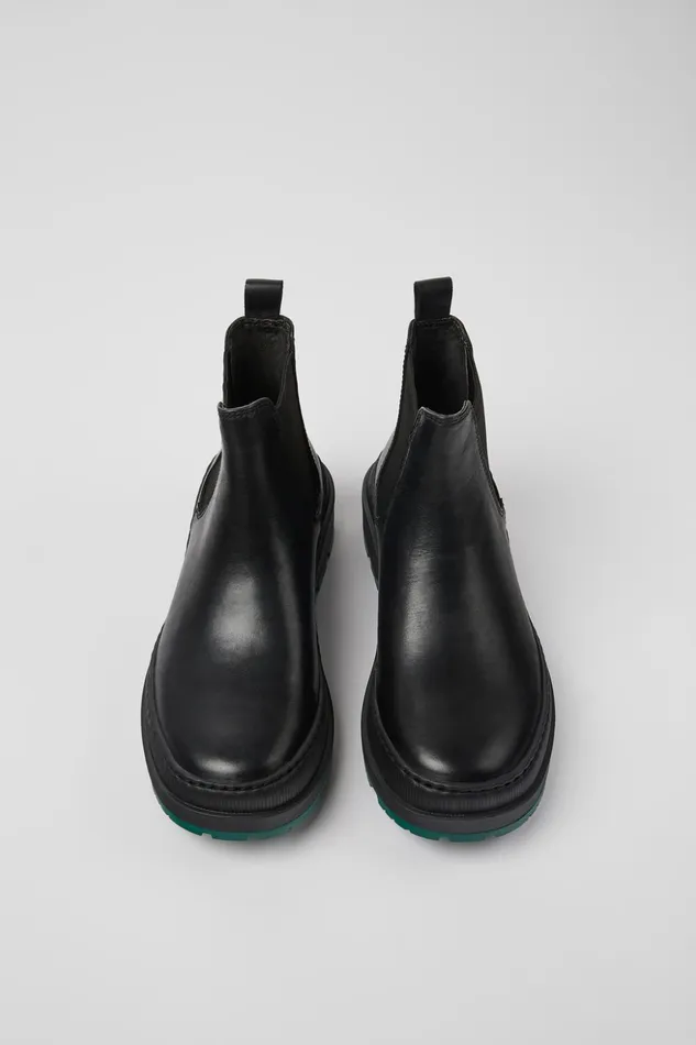 Women Brutus Trek MICHELIN Black Leather Ankle Boots Camper Ankle Boots