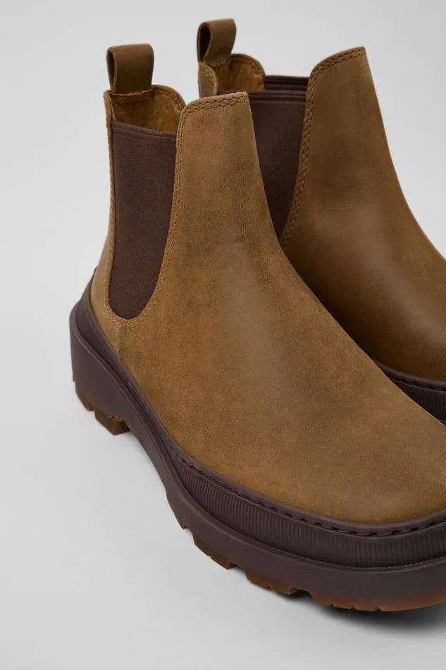 Women Brutus Trek MICHELIN Brown Nubuck Ankle Boots Camper Flat Shoes