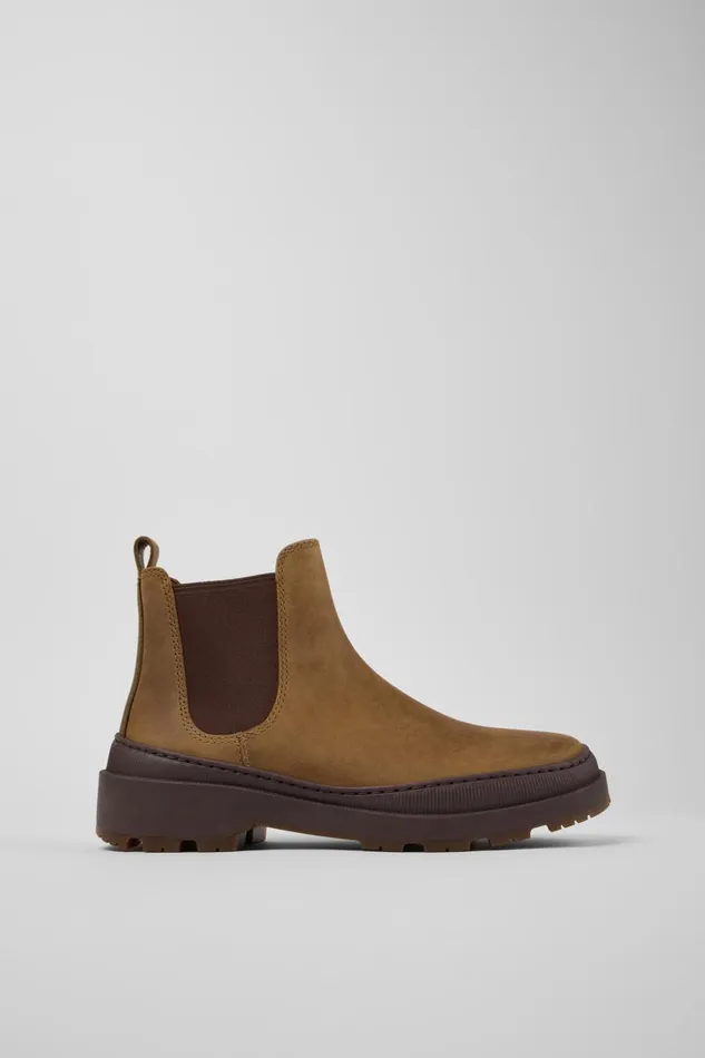 Women Brutus Trek MICHELIN Brown Nubuck Ankle Boots Camper Flat Shoes