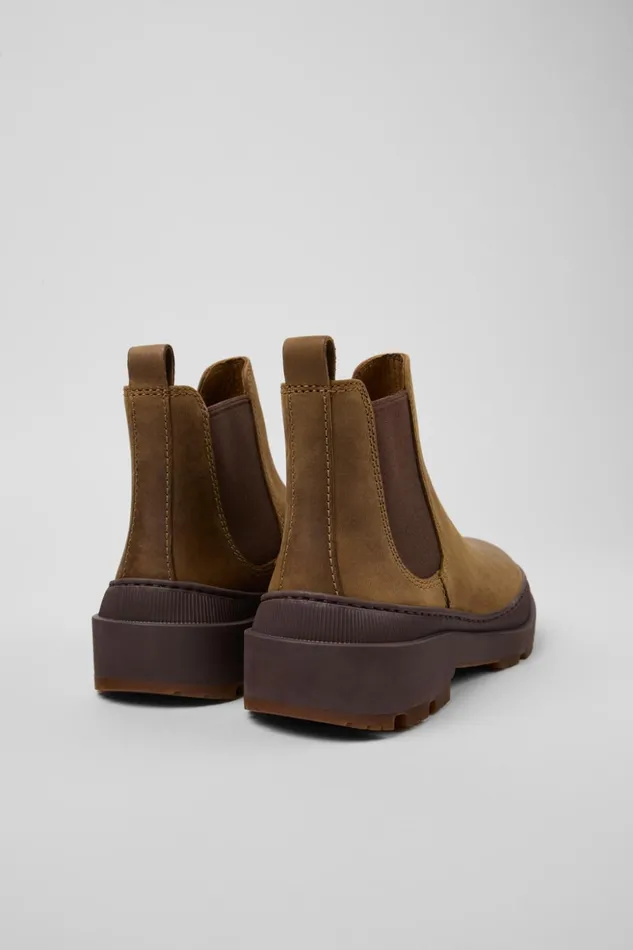 Women Brutus Trek MICHELIN Brown Nubuck Ankle Boots Camper Flat Shoes