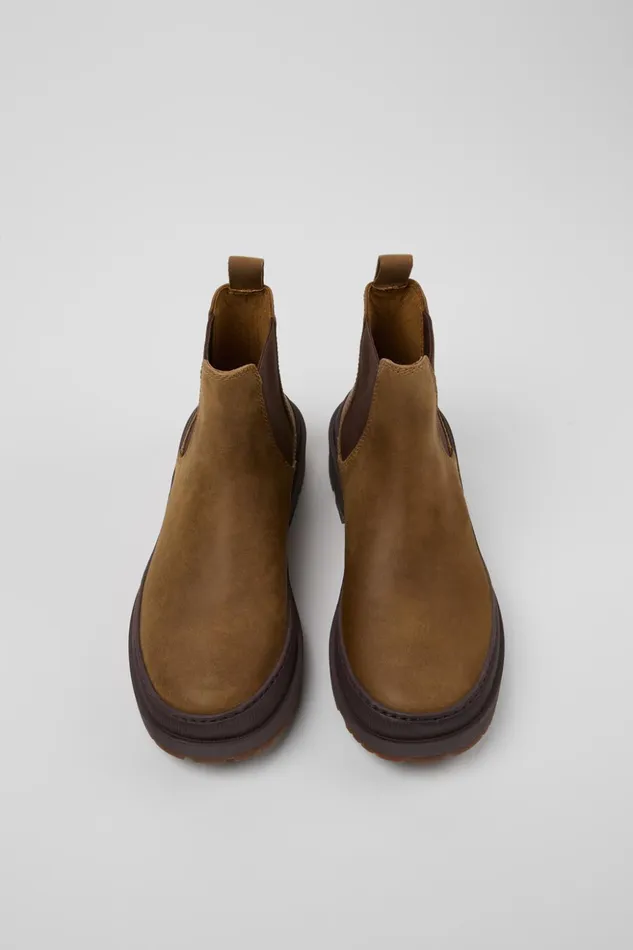 Women Brutus Trek MICHELIN Brown Nubuck Ankle Boots Camper Flat Shoes