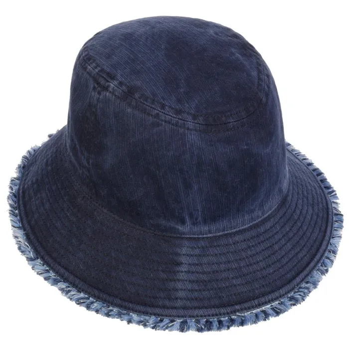 Women Bucket Hats Mayser Fil Bucket Fabric Hat With Fringes Dark Blue Women Bucket Hats Mayser Fil Bucket Fabric Hat With Fringes Dark Blue