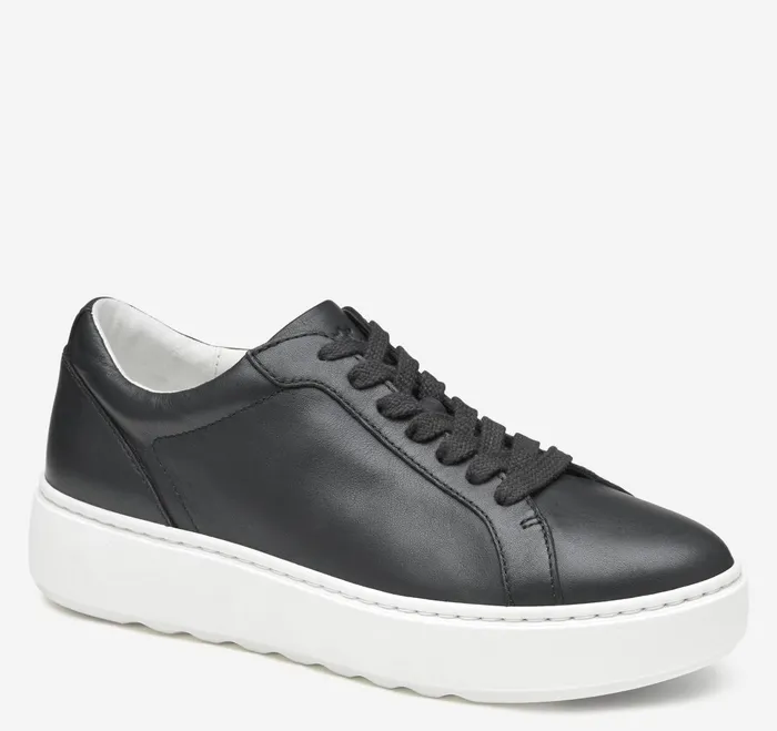 Women Cammie LaceUp Black Tumbled Full Grain JohnstonandMurphy Sneakers