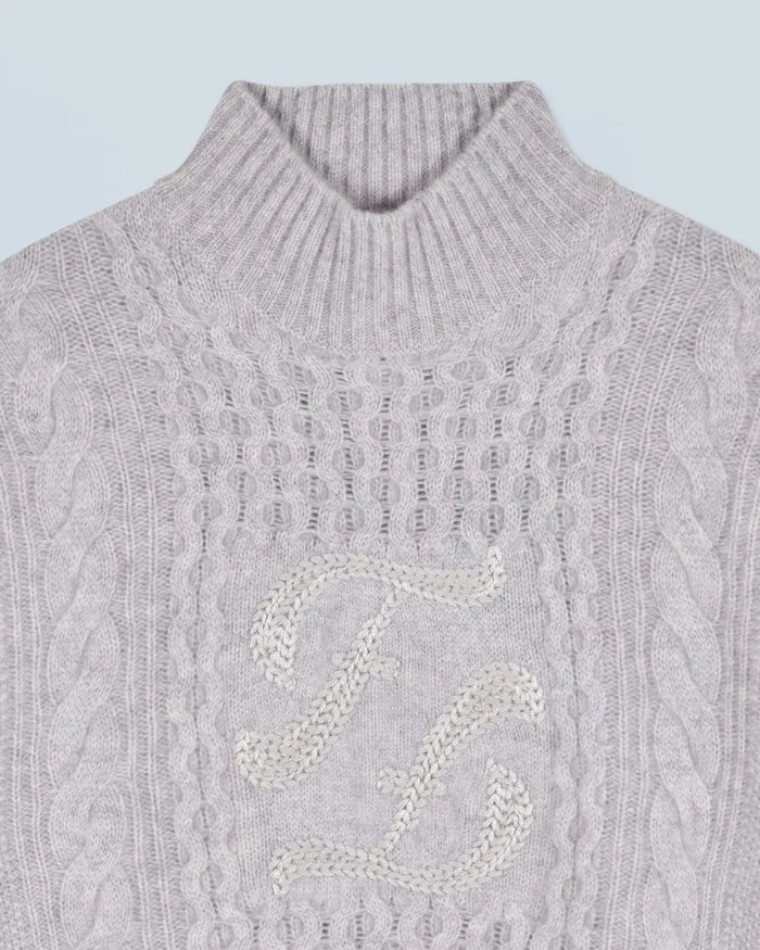 Women Cashmere Sweaters From Future Mock Neck Sweater Light Heather Gray