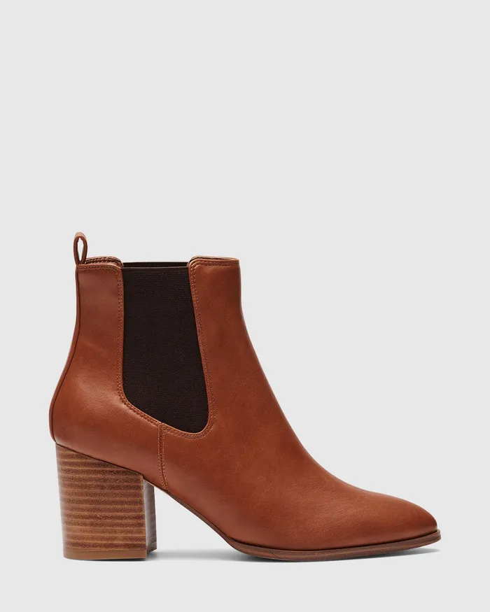 Women CINDERELLA Dark Camel Ankle Boots Chelsea Boots NOVO Shoes