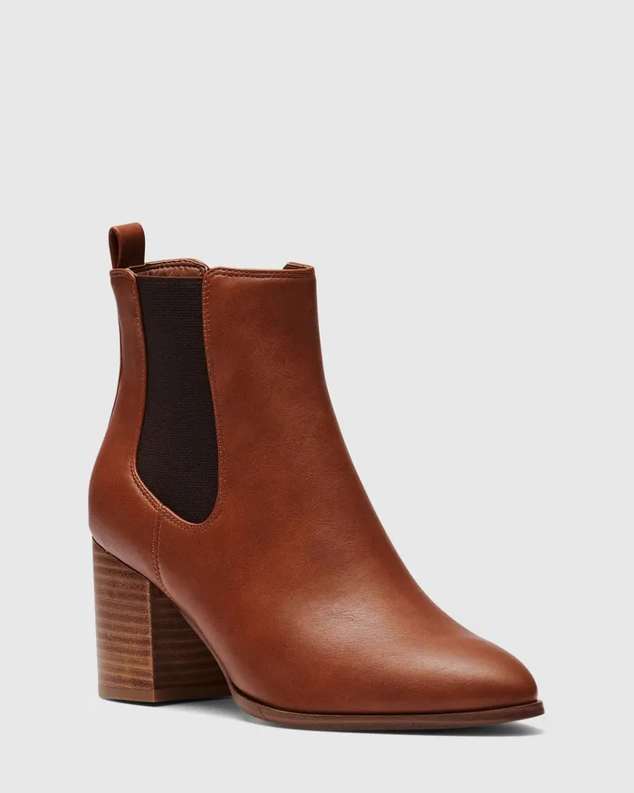 Women CINDERELLA Dark Camel Ankle Boots Chelsea Boots NOVO Shoes
