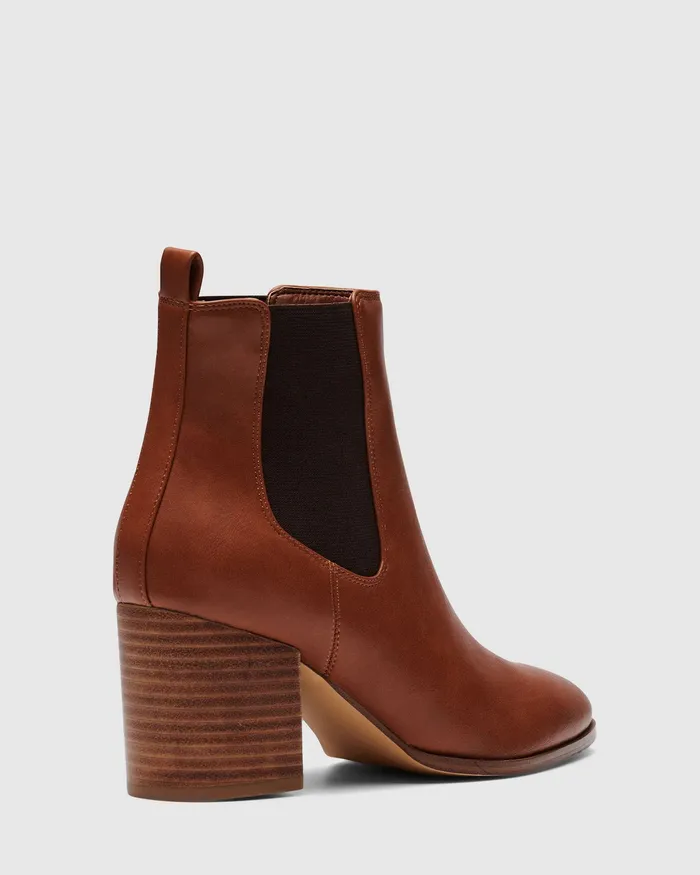 Women CINDERELLA Dark Camel Ankle Boots Chelsea Boots NOVO Shoes
