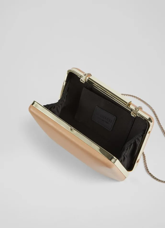 Women Clutch Bags LKBennett Dotty Beige Leather Clutch Bag Women Clutch Bags LKBennett Dotty Beige Leather Clutch Bag