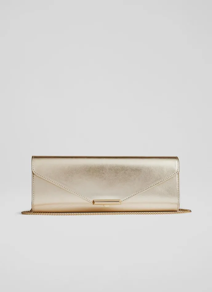 Women Clutch Bags LKBennett Lucille Champagne Clutch Bag
