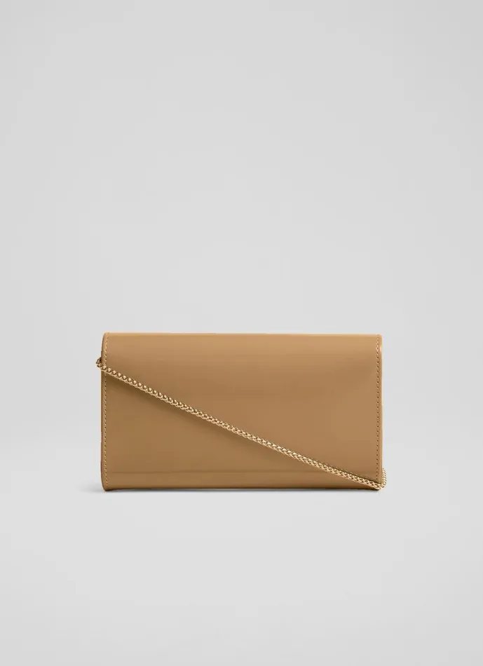Women Clutch Bags LKBennett Lucy Beige Patent Leather Clutch Women Clutch Bags LKBennett Lucy Beige Patent Leather Clutch
