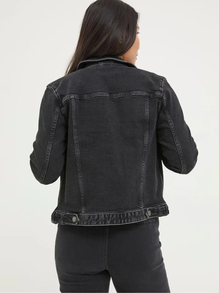 Women Coats and Jackets Fat Face Tasha Black Denim Jacket