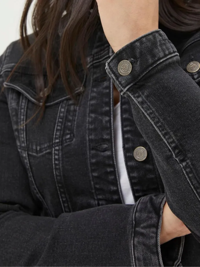 Women Coats and Jackets Fat Face Tasha Black Denim Jacket