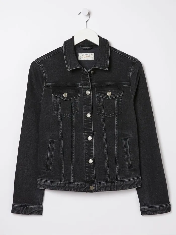 Women Coats and Jackets Fat Face Tasha Black Denim Jacket