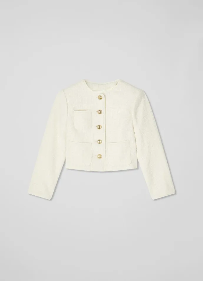 Women Coats and Jackets LKBennett Alexa Cream Recycled CottonBlend Italian Tweed Jacket Cream Women Coats and Jackets LKBennett Alexa Cream Recycled CottonBlend Italian Tweed Jacket Cream