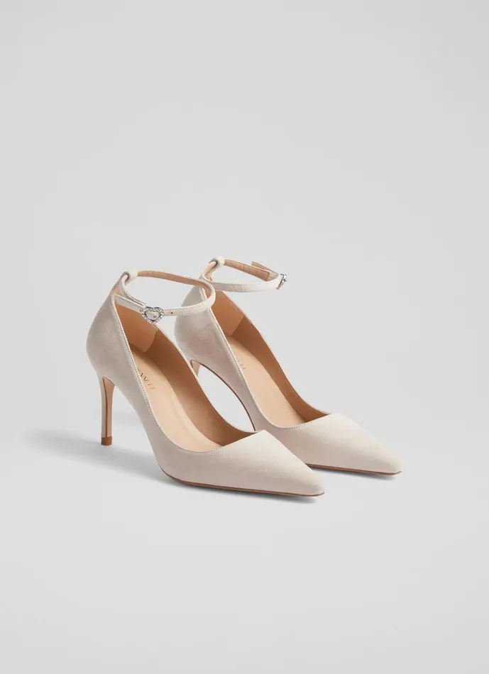 Women Court Shoes LKBennett Catelyn Ankle Suede Closed Court Power Pink