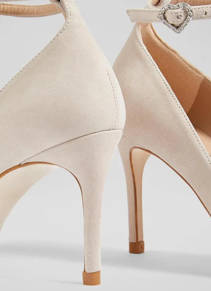 Women Court Shoes LKBennett Catelyn Ankle Suede Closed Court Power Pink