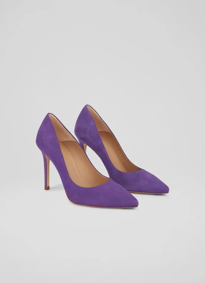 Women Court Shoes LKBennett Fern Plum Suede Pointed Toe Courts Plum Women Court Shoes LKBennett Fern Plum Suede Pointed Toe Courts Plum