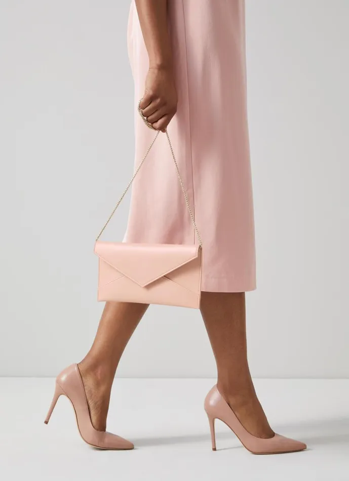 Women Court Shoes LKBennett Fern Rose Pink Leather Pointed Toe Courts Pink