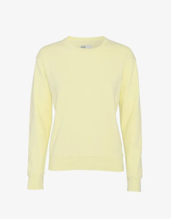 Women Crewneck Sweatshirts Colorful Standard Women Classic Organic Crew Soft Yellow
