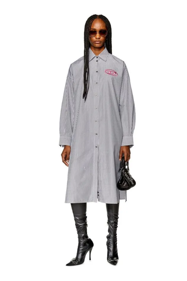 Women DLunStripe Blackwhite Diesel Dresses And Jumpsuits
