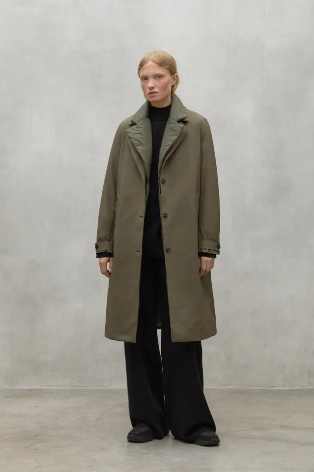 Women Dark Green Albert Coat Ecoalf Coats And Jackets