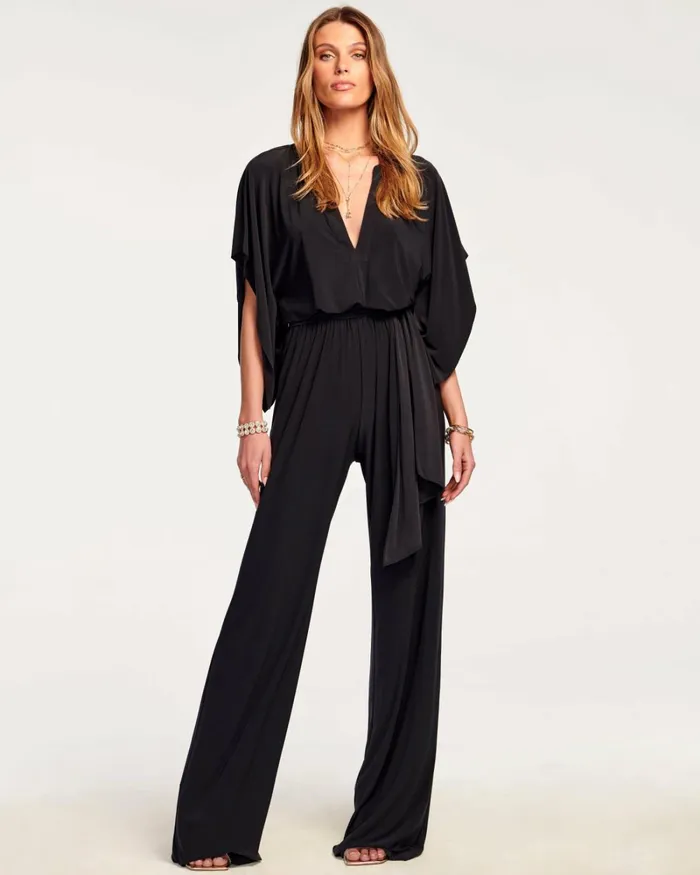 Women Deborah VNeck Jumpsuit Black Ramy Brook Dresses Women Deborah VNeck Jumpsuit Black Ramy Brook Dresses