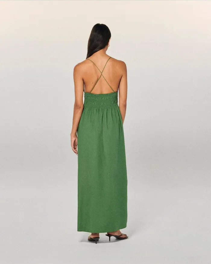 Women Dresses and Jumpsuits From Future Liah Long Strap Dress Khaki