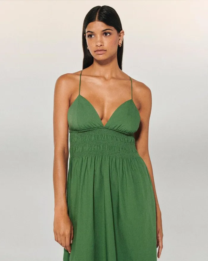 Women Dresses and Jumpsuits From Future Liah Long Strap Dress Khaki