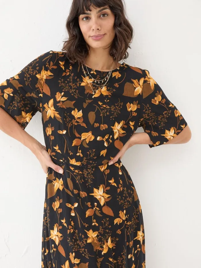 Women Dresses Fat Face Black Winona Floral Dress Women Dresses Fat Face Black Winona Floral Dress