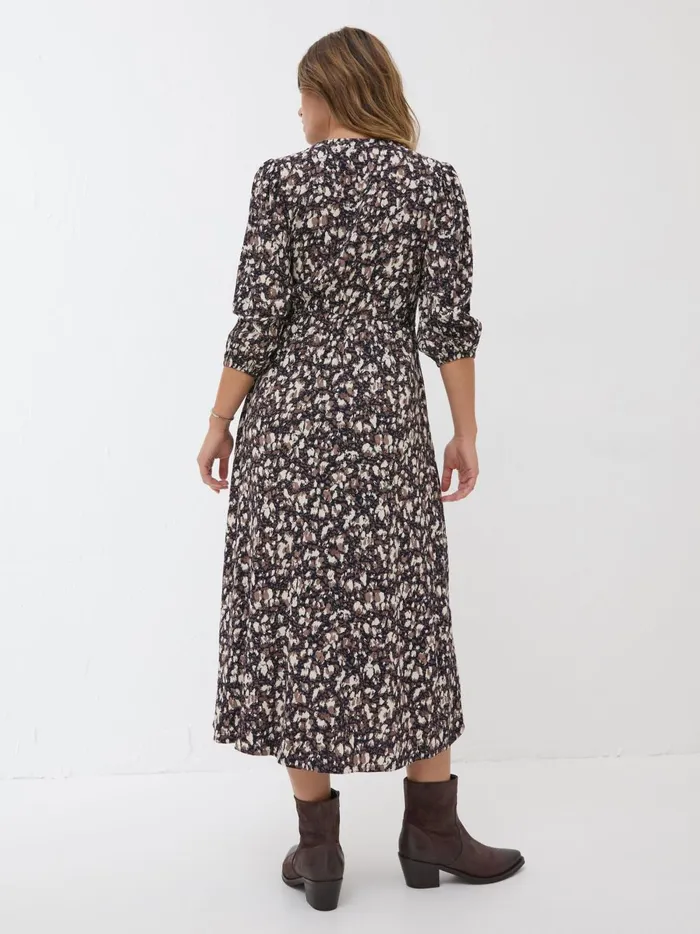 Women Dresses Fat Face Libby Black Patterned Midi Dress Women Dresses Fat Face Libby Black Patterned Midi Dress