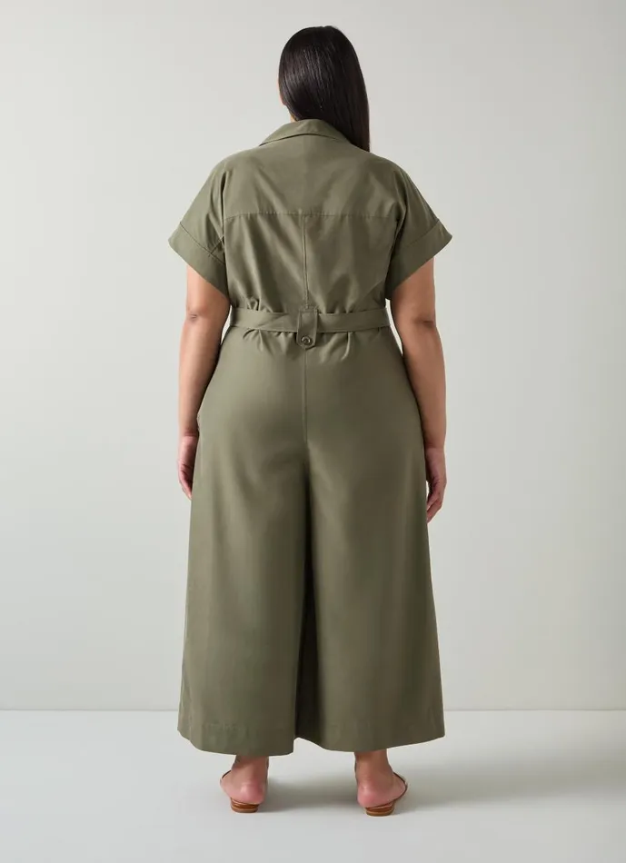 Women Dresses LKBennett Isla Khaki Wide Leg Jumpsuit With TENCEL Modal Khaki Women Dresses LKBennett Isla Khaki Wide Leg Jumpsuit With TENCEL Modal Khaki