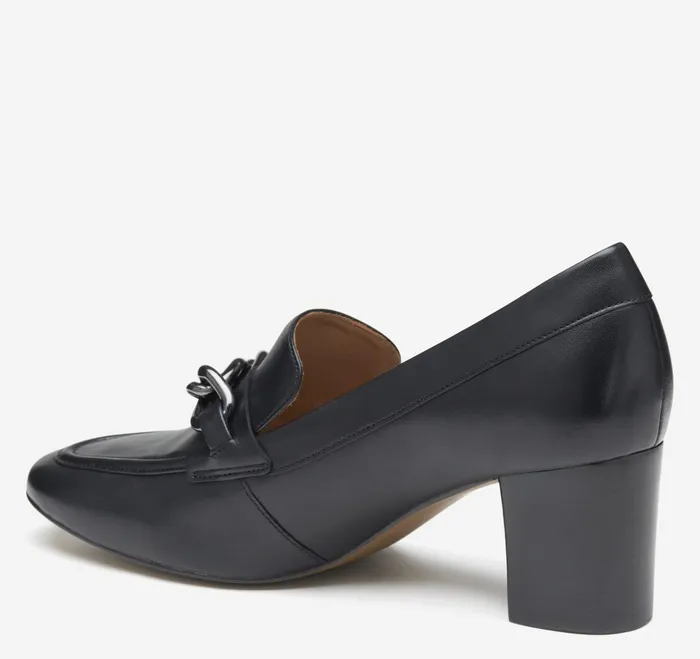 Women Eleanor Chain Loafer Black Calfskin JohnstonandMurphy Mules and Loafers