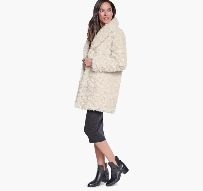 Women FauxFur Coat Ivory JohnstonandMurphy Coats Jackets and Vests Women FauxFur Coat Ivory JohnstonandMurphy Coats Jackets and Vests