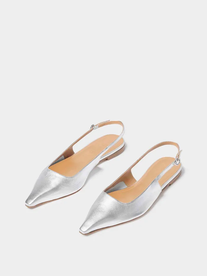 Women Fedora Leather Slingback Flats Aeyde Slingbacks