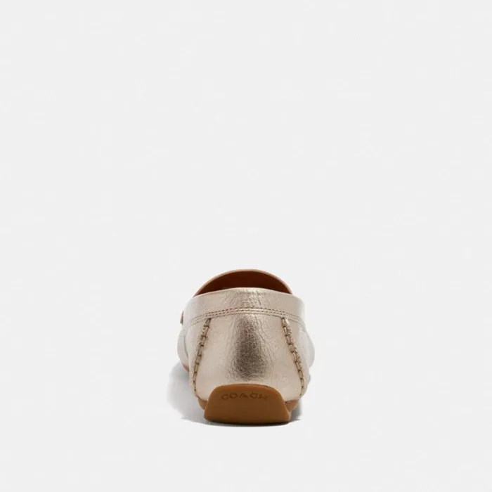 Women Flats and Loafers Coach Marley Driver Champagne