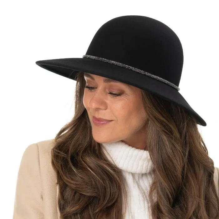 Women Floppy Hats Mayser Voneva Wool Hat Black Women Floppy Hats Mayser Voneva Wool Hat Black