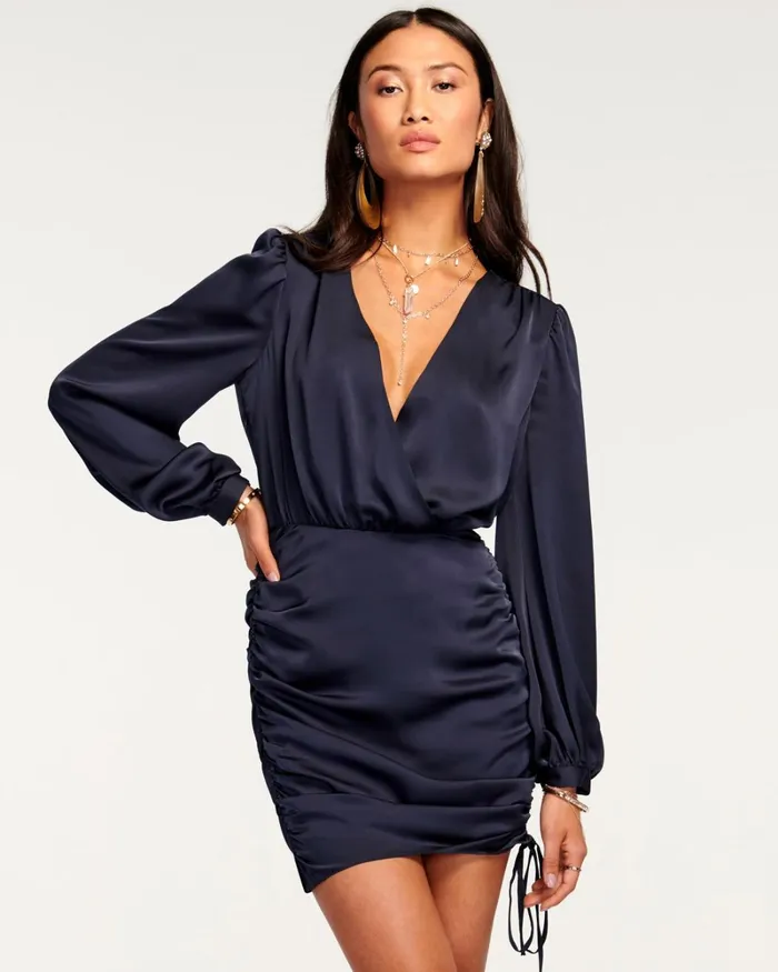 Women Foxy Ruched Mini Dress Electric Pink Ramy Brook Dresses