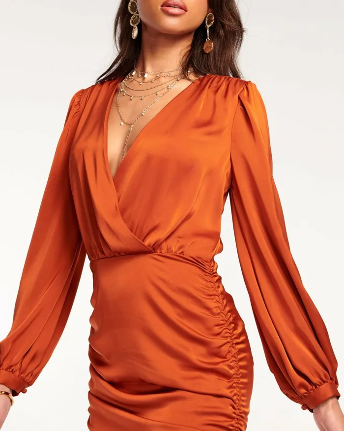 Women Foxy Ruched Mini Dress Electric Pink Ramy Brook Dresses