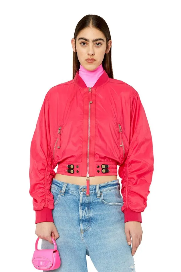 Women GNoak Hot Pink Diesel Outerwear And Jackets