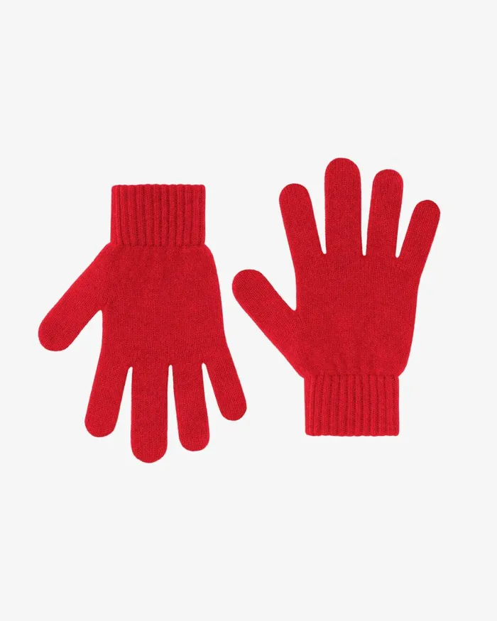 Women Gloves Colorful Standard Merino Wool Gloves Scarlet Red