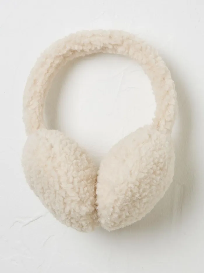 Women Hair Accessories Fat Face Ivory Borg Earmuffs