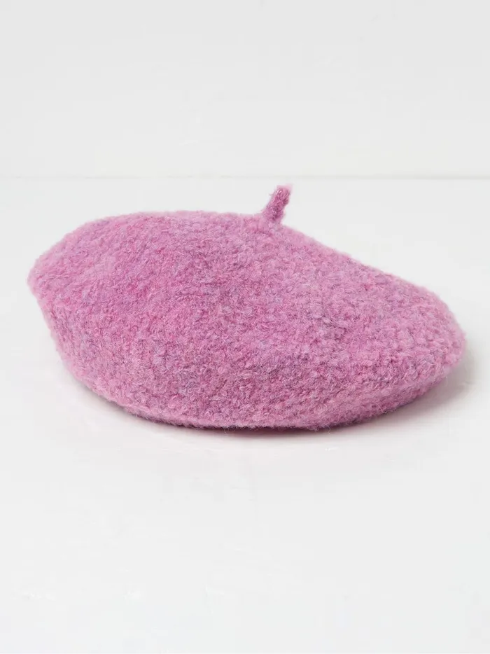 Women Hats Fat Face Beret Pink Hat