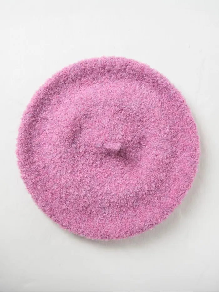 Women Hats Fat Face Beret Pink Hat