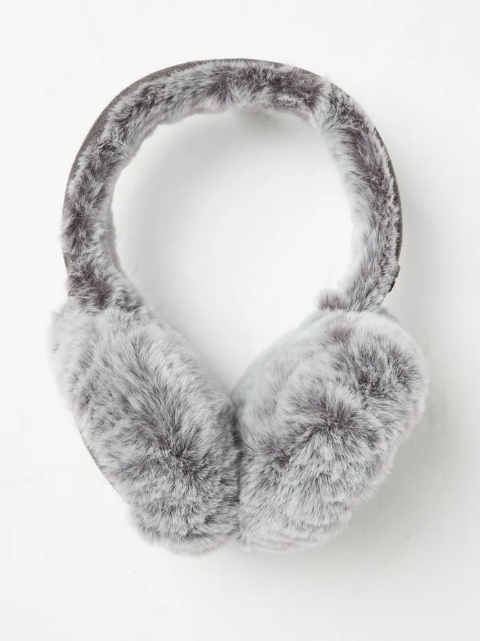 Women Hats Fat Face Charcoal Grey Fluffy Earmuffs