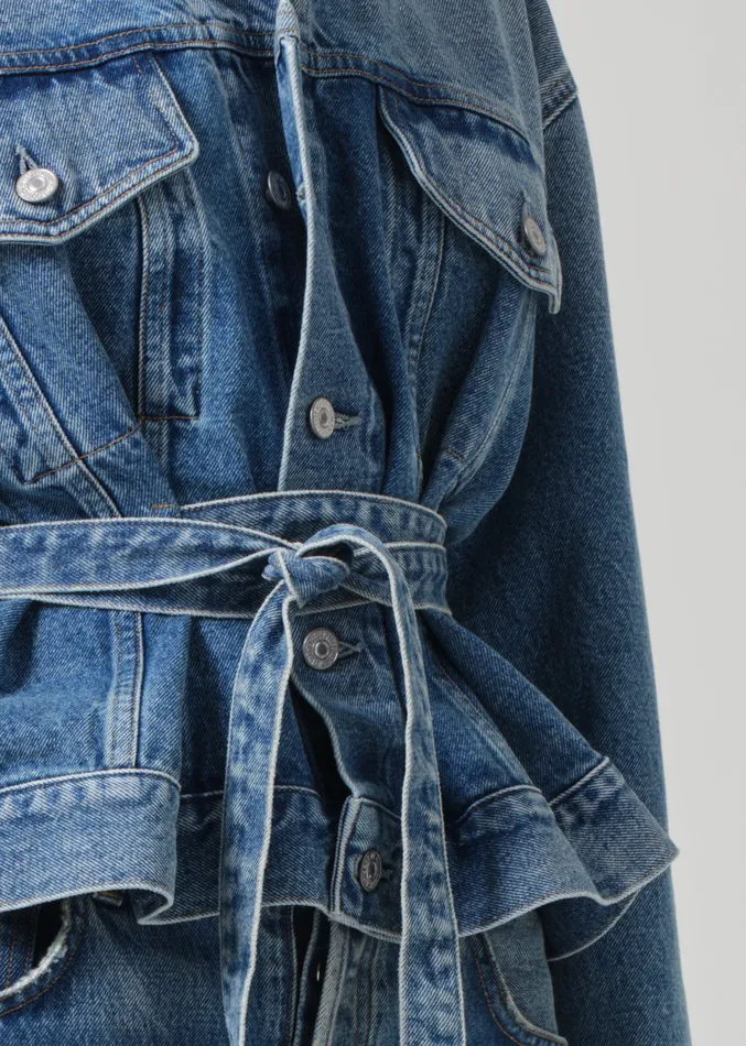 Women Jackets and Coats Citizens Of Humanity Leela Belted Denim Peplum Jacket In Cabazon