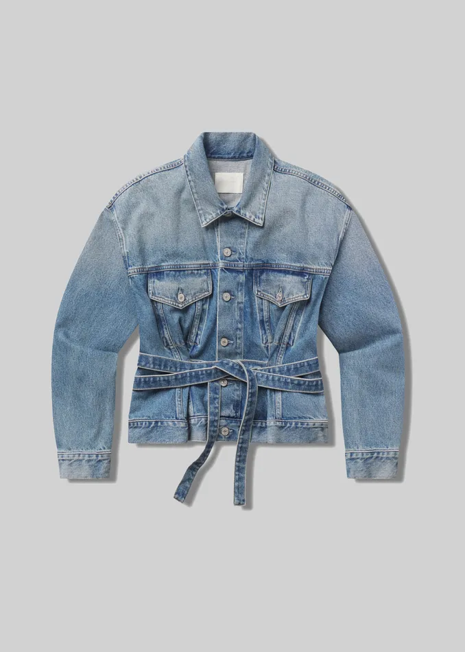 Women Jackets and Coats Citizens Of Humanity Leela Belted Denim Peplum Jacket In Cabazon