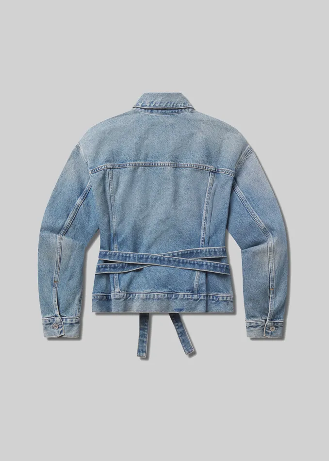 Women Jackets and Coats Citizens Of Humanity Leela Belted Denim Peplum Jacket In Cabazon