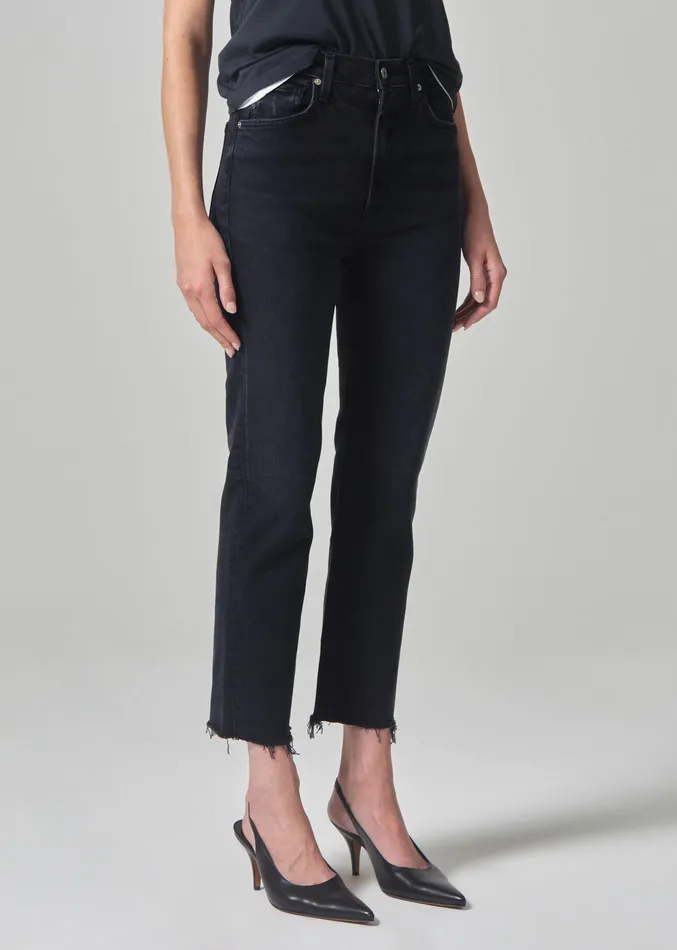 Women Jeans Citizens Of Humanity Daphne Crop High Rise Stovepipe In Peppercorn