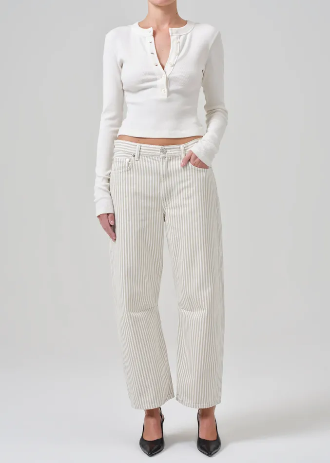 Women Jeans Citizens Of Humanity Miro Relaxed Jean In Khaki Stripe