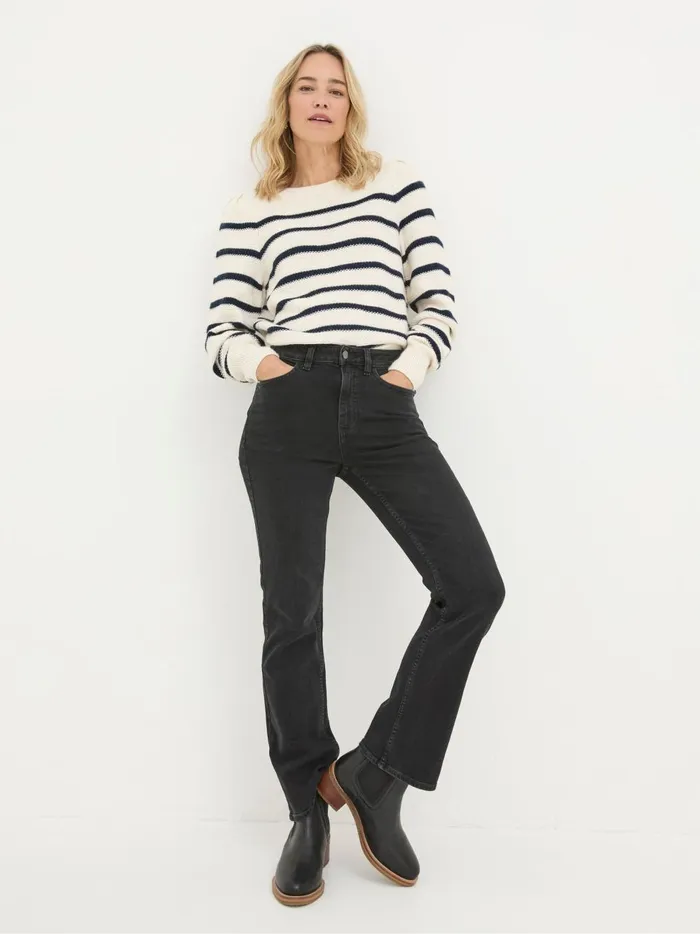 Women Jeans Fat Face Brooke Black Bootcut Jeans